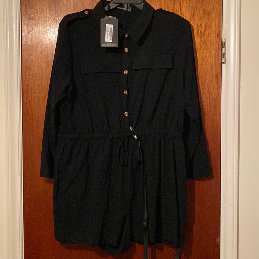 Brand new Pretty Little Thing utility shorts long sleeve romper